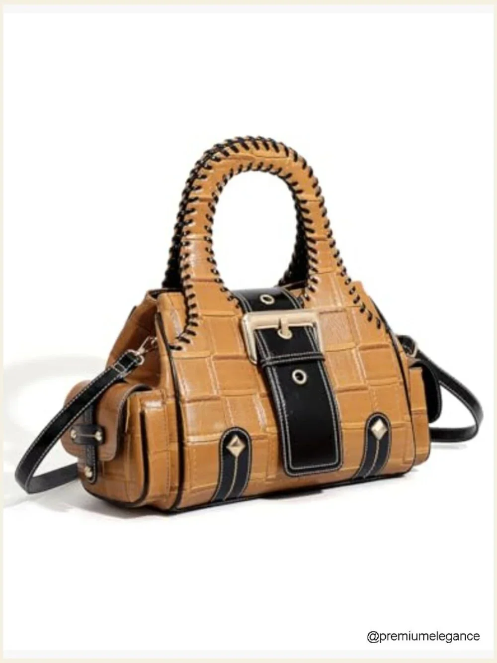 Faux Leather Satchel & Wallet Set - Adjustable Crossbody